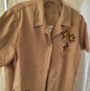 (843) JORO, Fashion, Top, Size M, Button down front Tan color